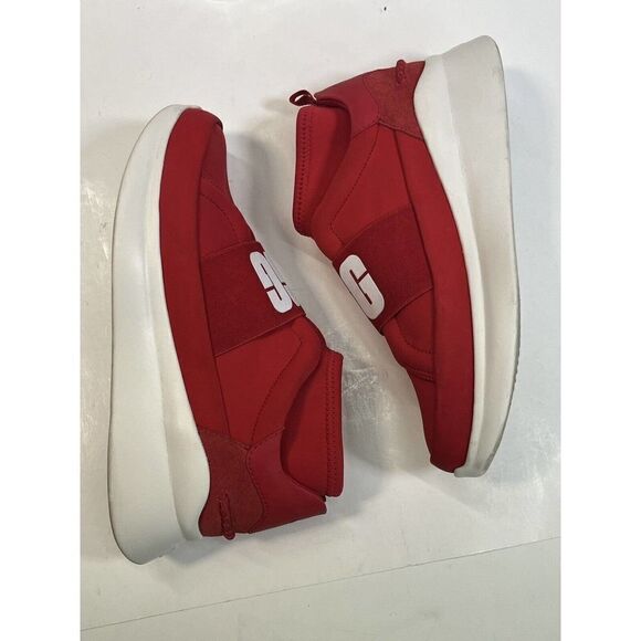 UGG Size 8.5 Sneakers Red White Logo Spell Out Neutra 1095097 Neoprene - Picture 9 of 15